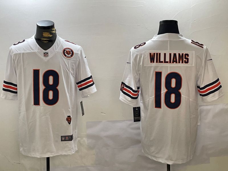 Men Chicago Bears #18 Williams White 2024 Nike Limited NFL Jersey style 2